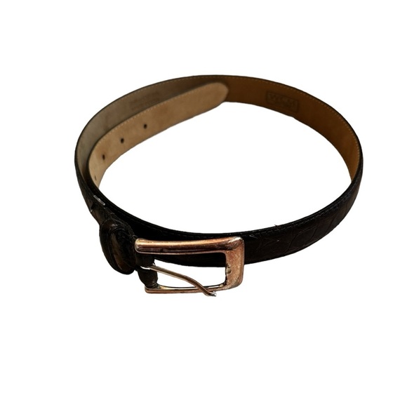 WCM NEW YORK Italian Calfskin croc embossed size medium women's Brn leather EUC - Picture 6 of 16